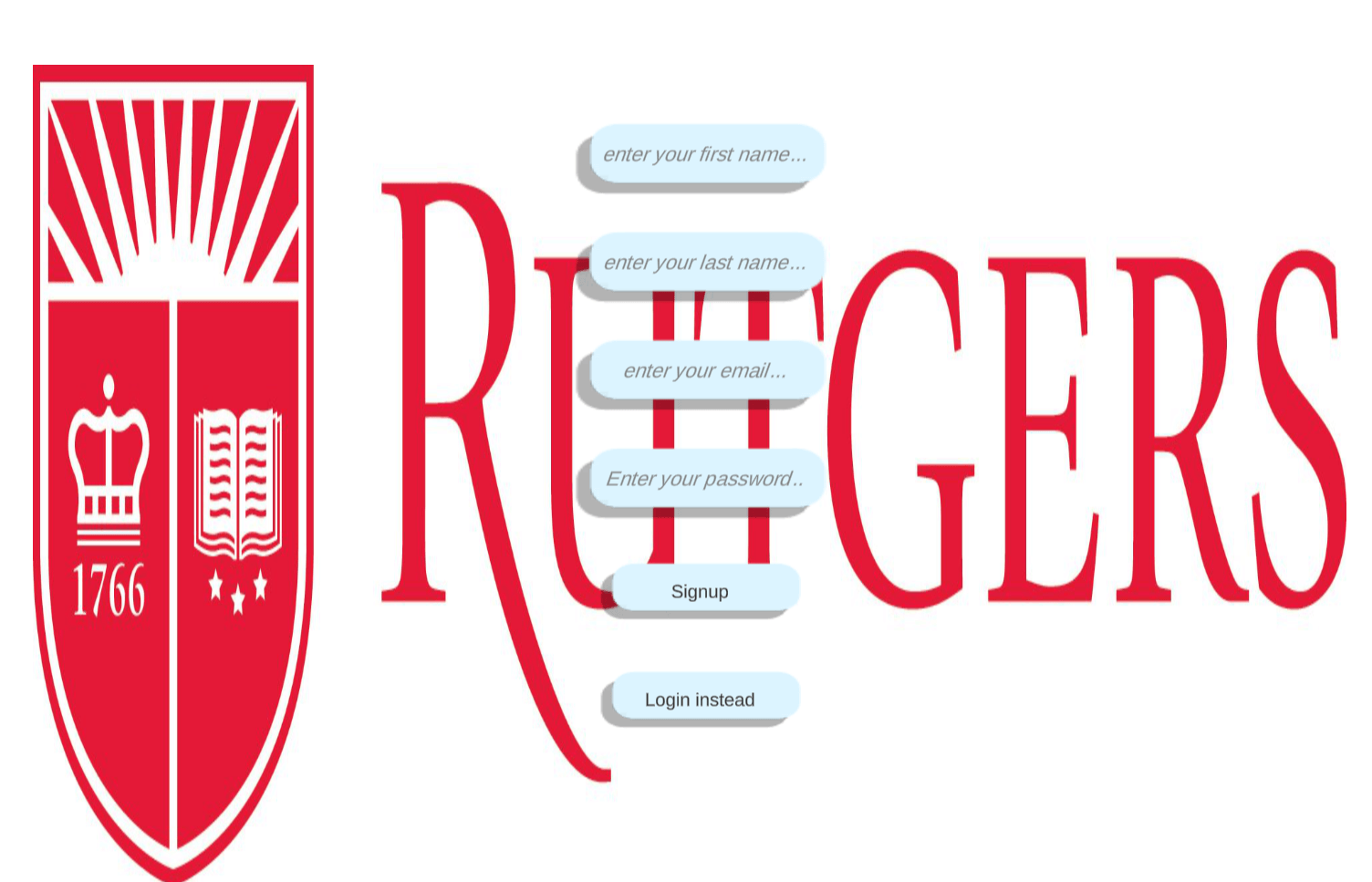 Rutgers branded sign in screen backed by PlayFab
