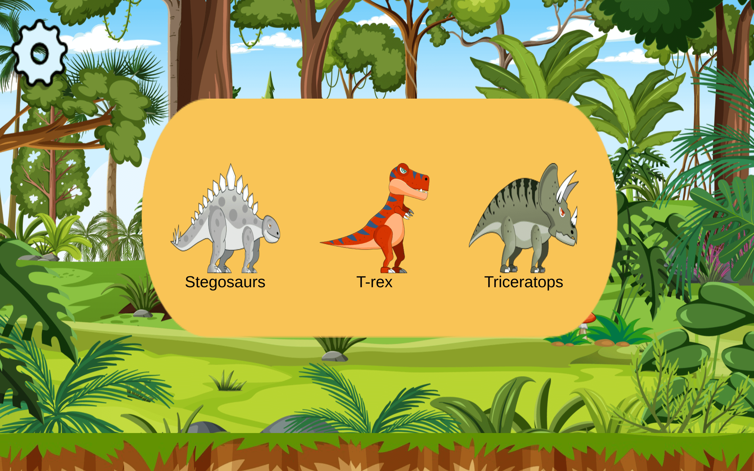 Character selection screen in the Rutgers research game