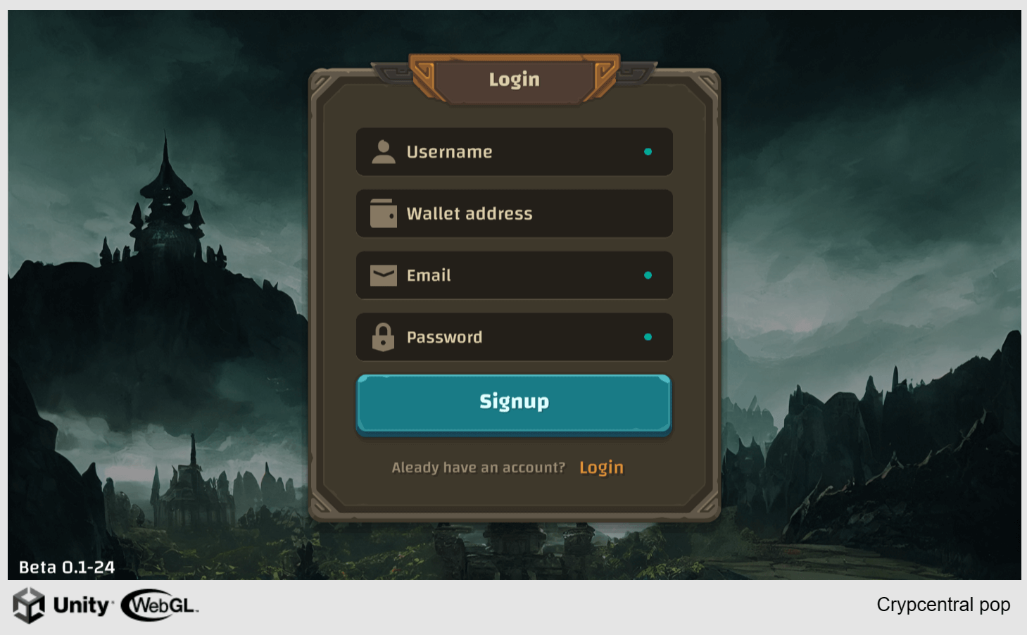 Sign up screen backed by PlayFab authentication