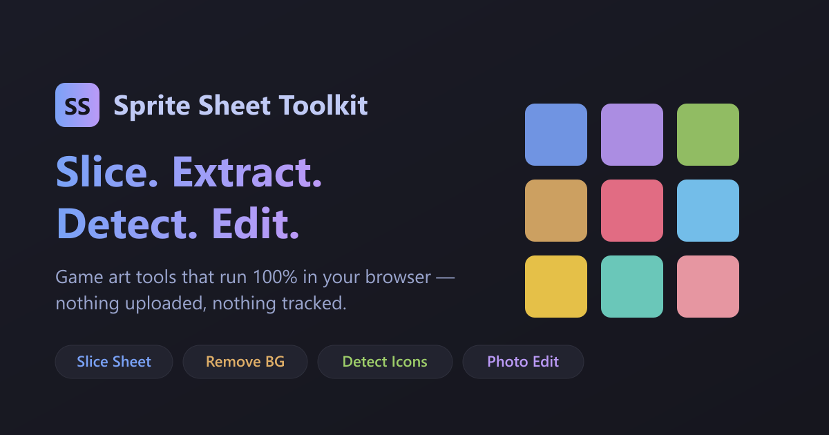 Sprite Sheet Slicer & Cutter — Free Online Toolkit (No Upload)